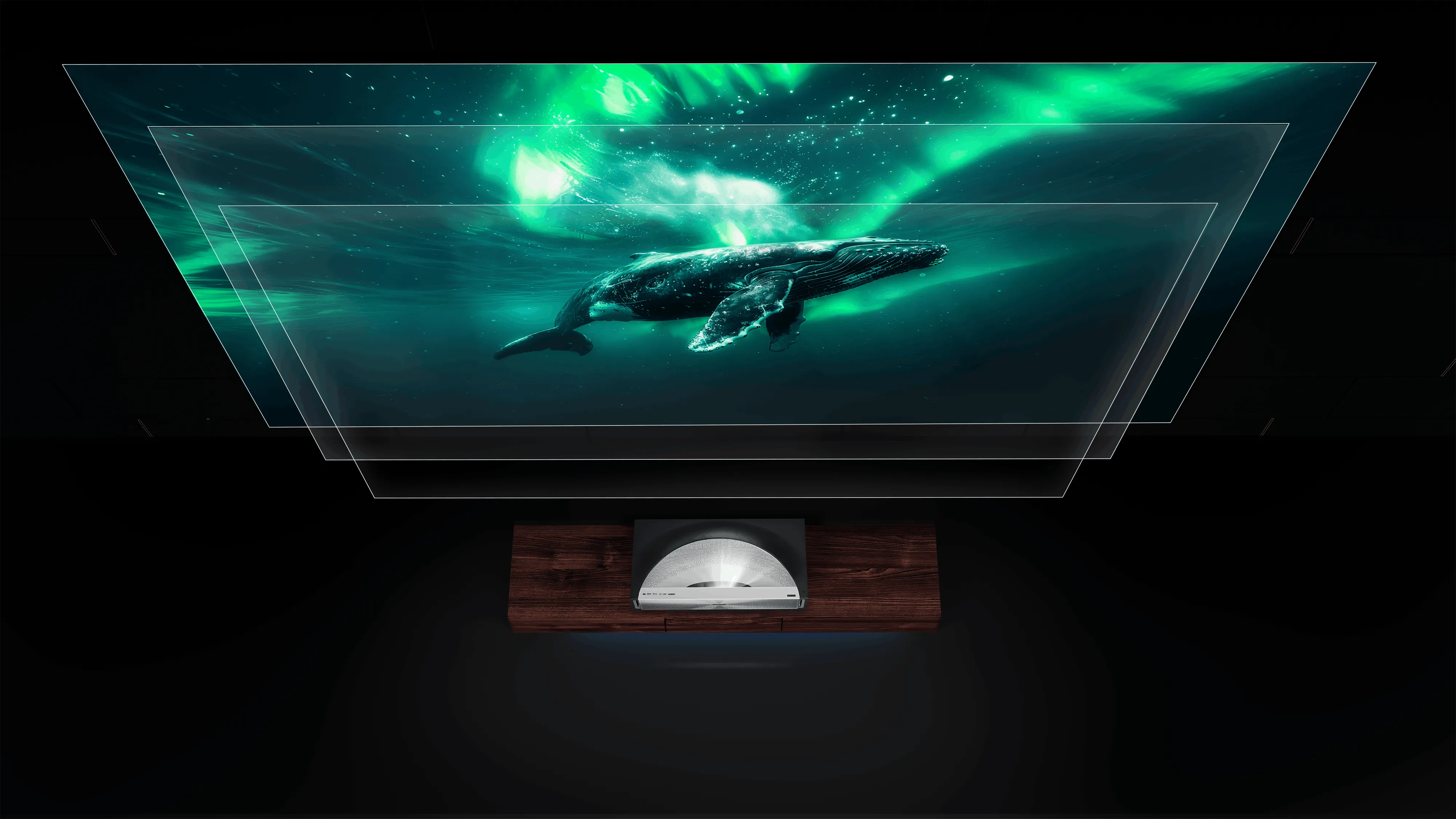 Hisense PX4 Pro 0.2 throw ratio placed close to the wall